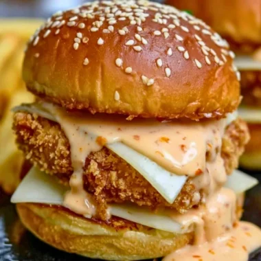Bang Bang Chicken Sliders served on a plate with dipping sauce