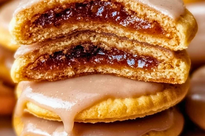 Delicious Brown Sugar Pop Tart Cookies with a frosting glaze and sprinkles
