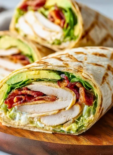 California Turkey Club Wraps with fresh ingredients and vibrant presentation
