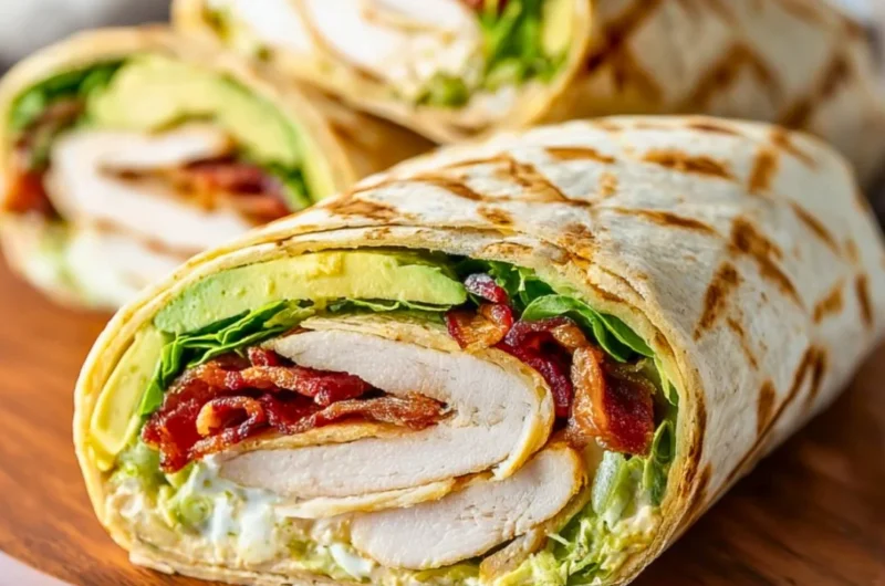 California Turkey Club Wraps with fresh ingredients and vibrant presentation