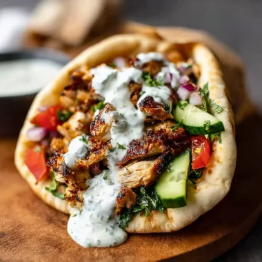 Delicious Chicken Shawarma served with creamy garlic sauce