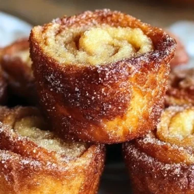 Delicious Cinnamon Roll French Toast Bites served with syrup and berries