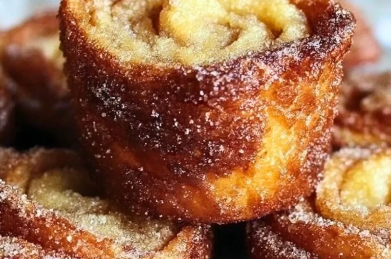 Delicious Cinnamon Roll French Toast Bites served with syrup and berries