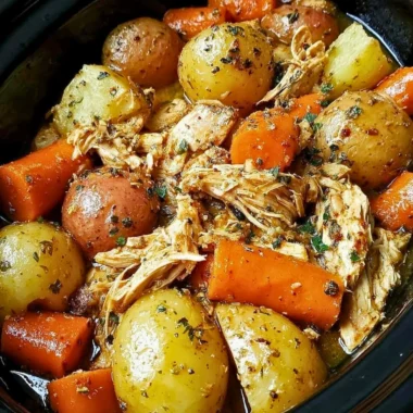 Delicious Garlic Butter Chicken recipe cooked in a crockpot for tender perfection.