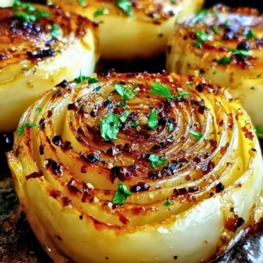 Delicious garlic butter roasted cabbage steaks on a platter