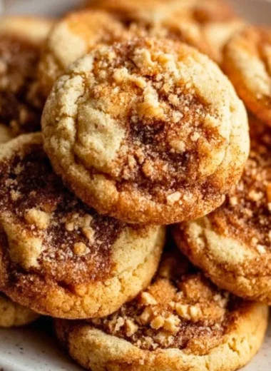 Delicious Gilmore Girls inspired coffee cake cookies on a rustic wooden table