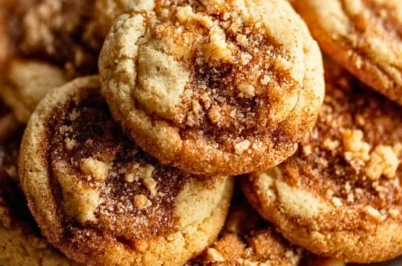 Delicious Gilmore Girls inspired coffee cake cookies on a rustic wooden table