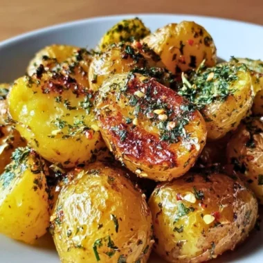 Roasted Greek-style lemon potatoes with fresh herbs and spices