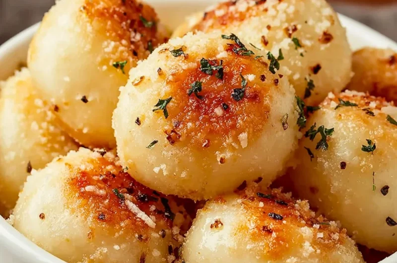 Homemade Parmesan Bread Bites served on a plate