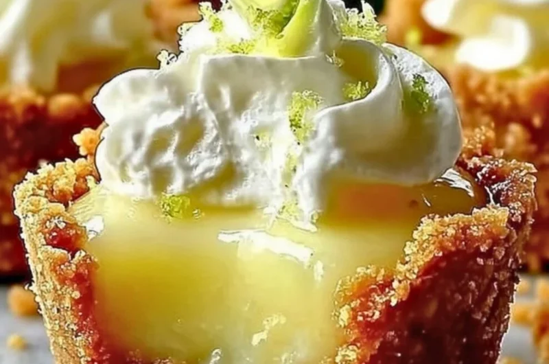 Delicious mini key lime pies served in a decorative dish
