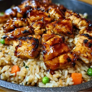 One-Pan Honey BBQ Chicken with Rice ready to serve