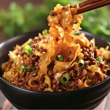 Delicious Potsticker Noodle Bowl with dumplings and vegetables