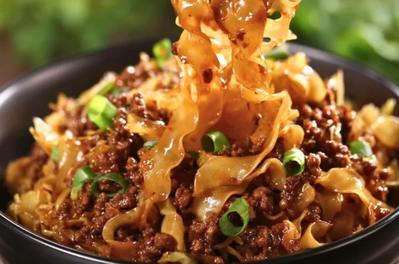 Delicious Potsticker Noodle Bowl with dumplings and vegetables
