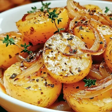 Savory slow cooker potatoes made with Lipton onion soup mix