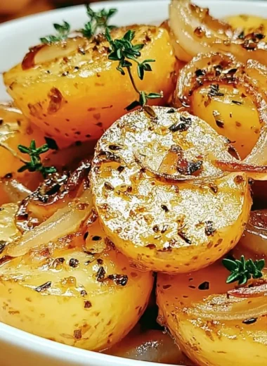 Savory slow cooker potatoes made with Lipton onion soup mix