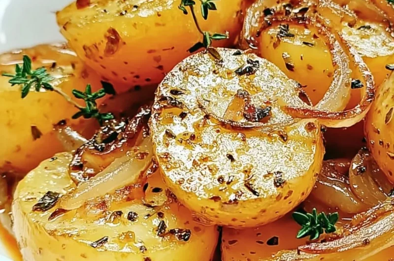 Savory slow cooker potatoes made with Lipton onion soup mix