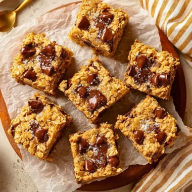 Delicious homemade 4 ingredient peanut butter banana bars on a plate
