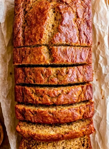 Deliciously moist banana bread fresh out of the oven