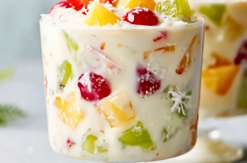 Colorful Christmas Salad with festive ingredients and garnishes