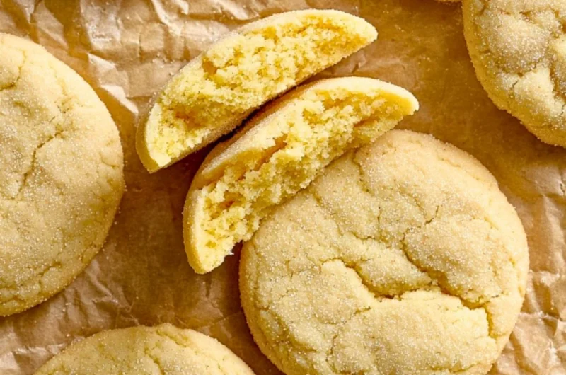 Freshly baked classic sugar cookies on a cooling rack
