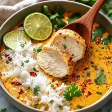 Coconut Chicken Brothy Rice in a cozy one-pot meal