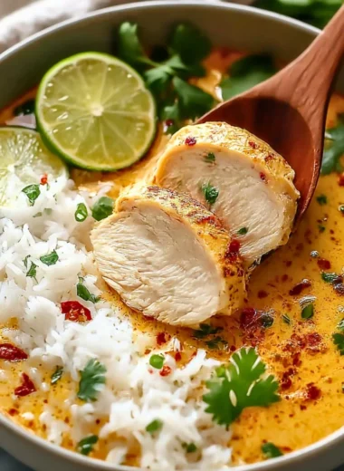 Coconut Chicken Brothy Rice in a cozy one-pot meal