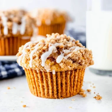 Delicious homemade coffee cake muffins fresh out of the oven