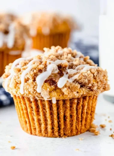 Delicious homemade coffee cake muffins fresh out of the oven