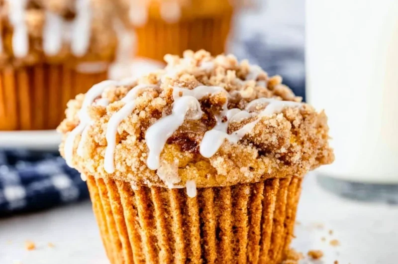 Delicious homemade coffee cake muffins fresh out of the oven