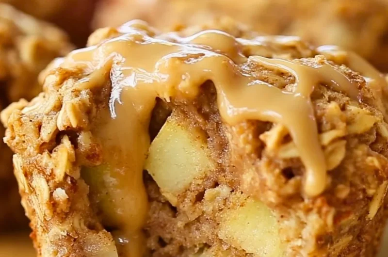 Easy apple cinnamon baked oatmeal cups ready to enjoy for a nutritious breakfast.