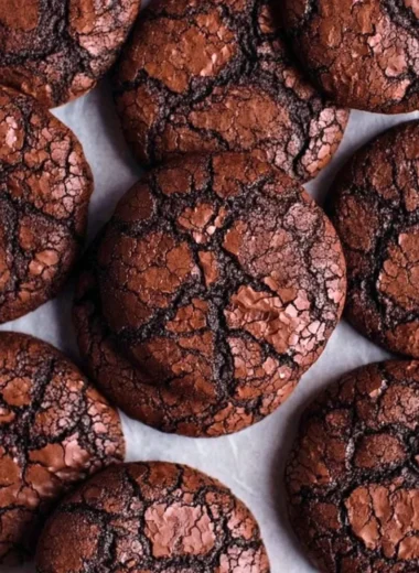 Delicious easy brownie cookies stacked on a plate