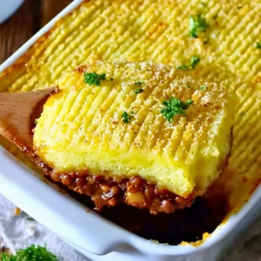 Easy vegan shepherd's pie topped with creamy mashed potatoes and vegetables