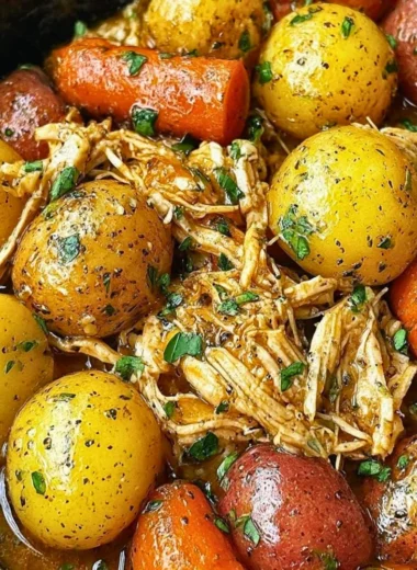 Delicious Garlic Butter Chicken cooked in a crockpot for tender flavor.