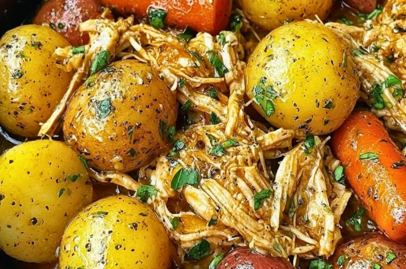 Delicious Garlic Butter Chicken cooked in a crockpot for tender flavor.