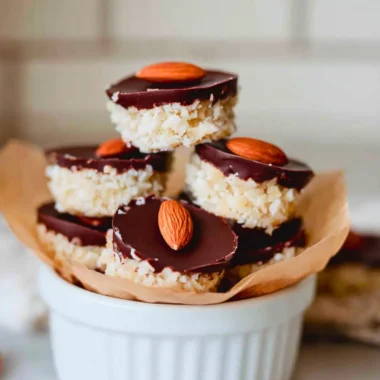 Healthy homemade Almond Joys made with natural ingredients.
