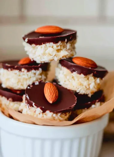 Healthy homemade Almond Joys made with natural ingredients.