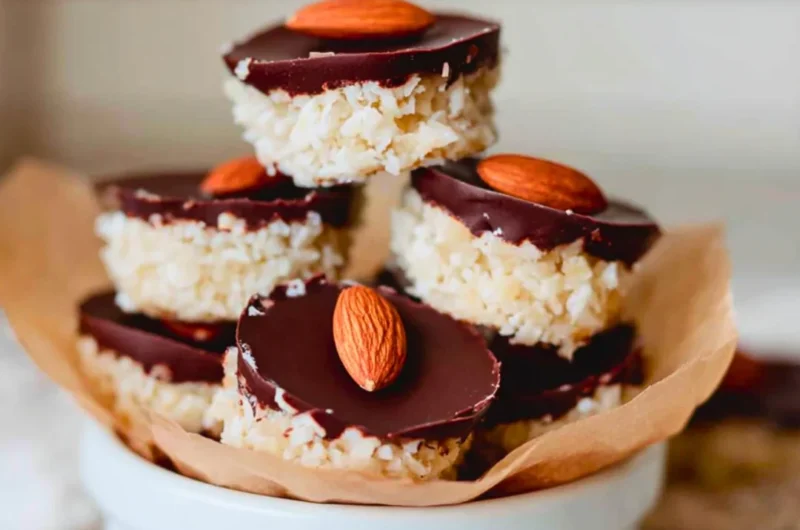 Healthy homemade Almond Joys made with natural ingredients.