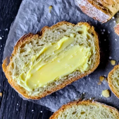 Freshly baked Irish Soda Bread on a wooden table