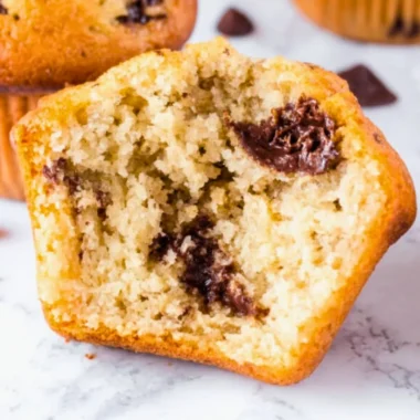 Delicious homemade peanut butter muffins with a soft and fluffy texture.