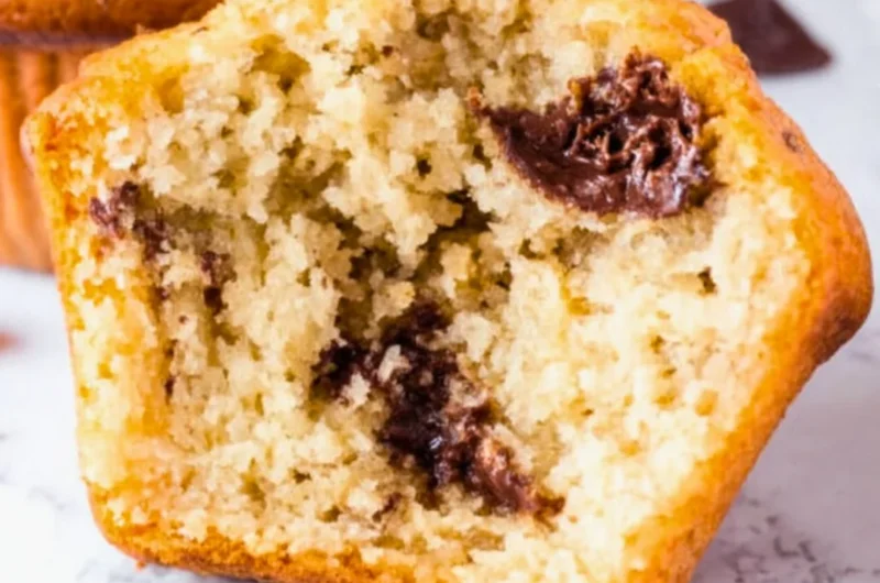 Delicious homemade peanut butter muffins with a soft and fluffy texture.