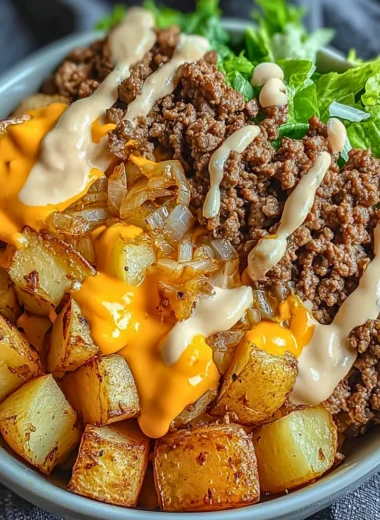 Savory smash burger bowl, a delicious low-carb meal option