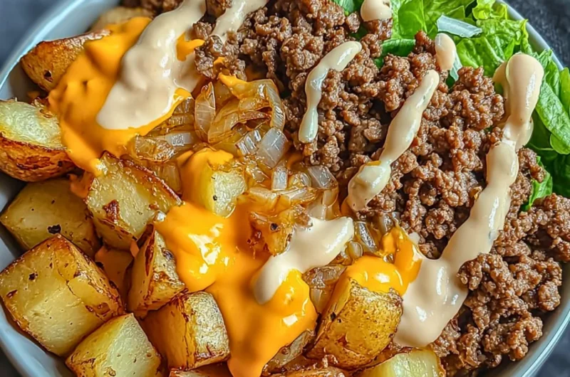 Savory smash burger bowl, a delicious low-carb meal option