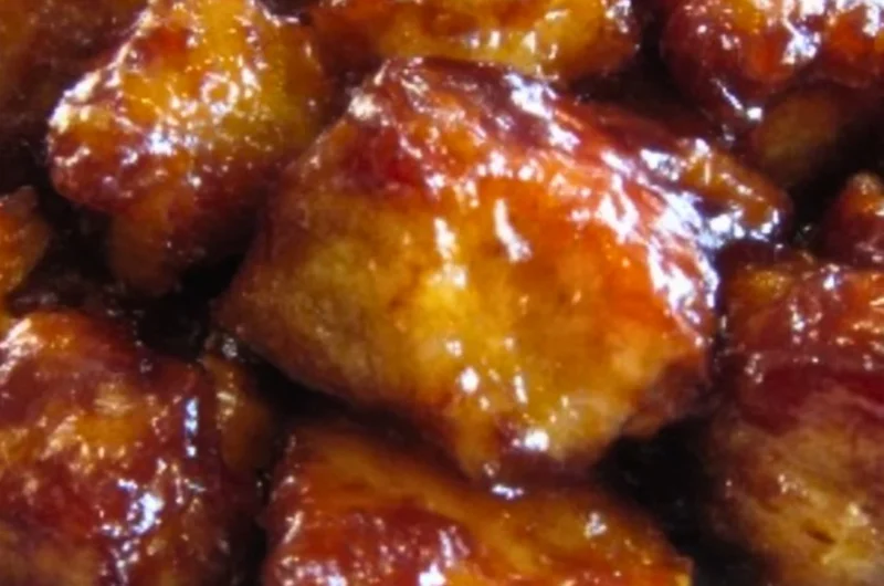 Delicious Sweet Hawaiian Crock Pot Chicken served with tropical fruits