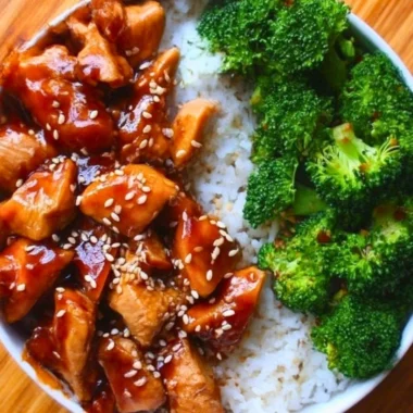 Delicious teriyaki chicken rice bowl with tender chicken and savory sauce