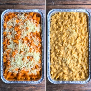 Delicious and healthy freezer casseroles ready to be served.