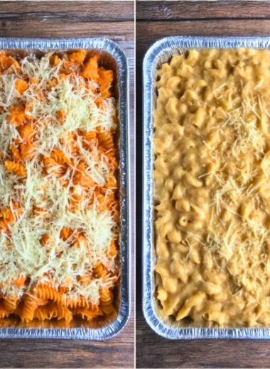 Delicious and healthy freezer casseroles ready to be served.