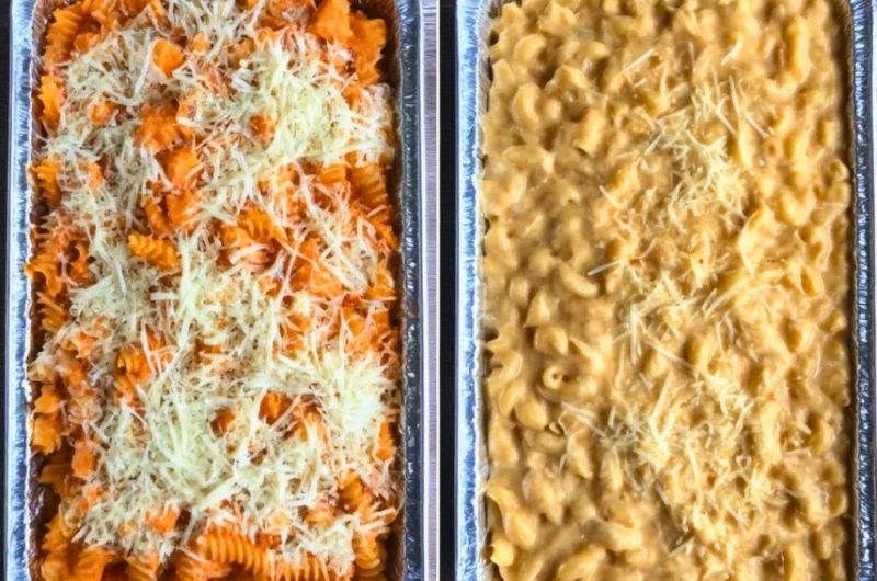 Delicious and healthy freezer casseroles ready to be served.