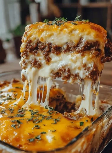 Delicious Cattle Drive Casserole served in a rustic dish