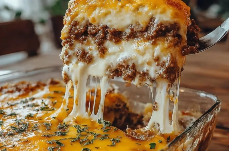 Delicious Cattle Drive Casserole served in a rustic dish