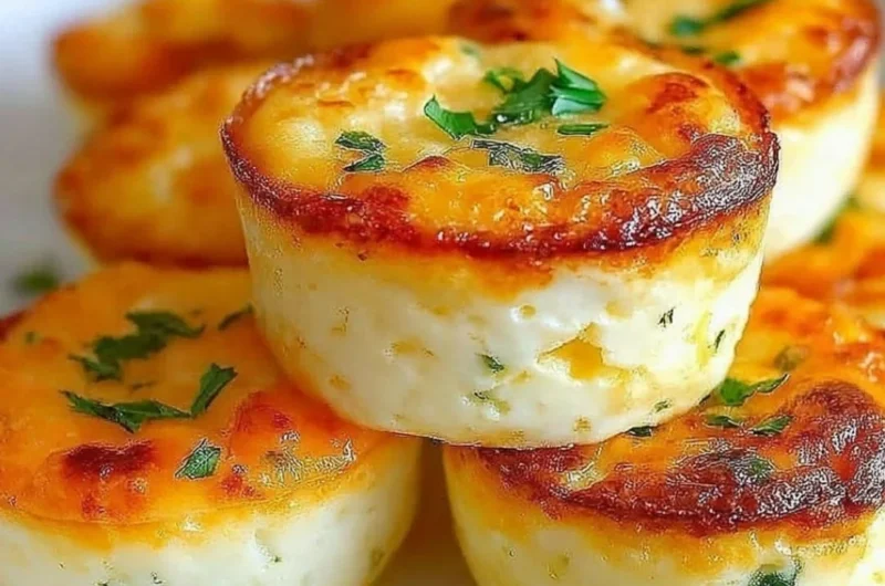 Plate of fluffy cottage cheese egg bites ready to serve